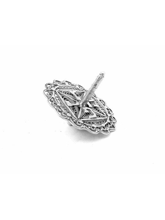 Unique Flat Shape Filigree Dreidel מבית Sterling S, Dreidels, Israel